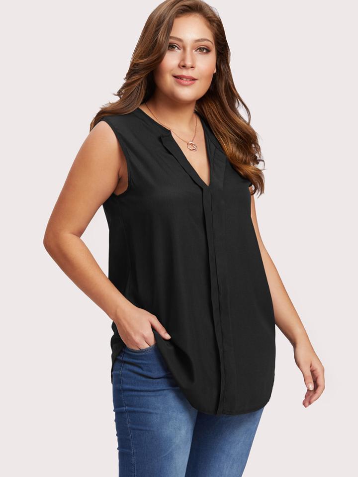 Romwe V Neckline Sleeveless Top