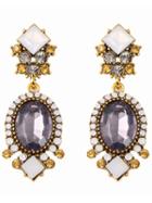 Romwe Crystals Gemstone Earrings