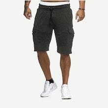 Romwe Guys Ruched Drawstring Waist Shorts