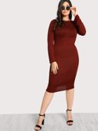 Romwe Long Sleeve Basic Dress