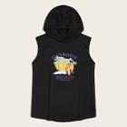 Romwe Guys Coconut Trees Print Hooded Top