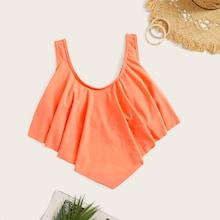 Romwe Hanky Hem Swimming Top