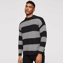 Romwe Men Color Block Striped Jumper