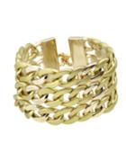 Romwe Punk Style Chunky Link Chain Gold Bracelet For Women