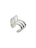Romwe Silver V-shaped Hollow Ring