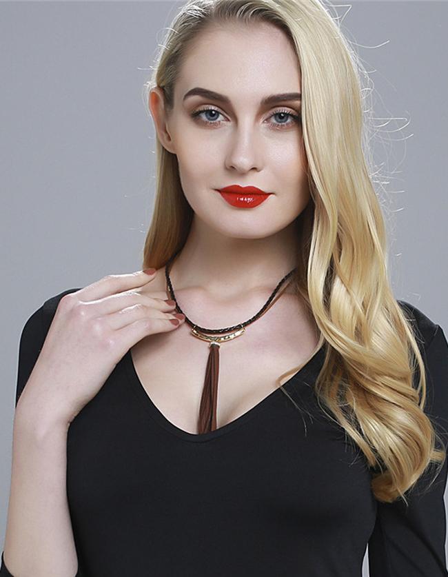 Romwe Gold Punk Rock Collar Necklace