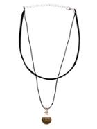 Romwe Two-layer Coin Pendant Choker Necklace