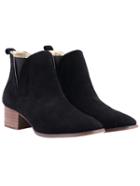 Romwe Black Pointy Chunky Boots