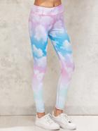 Romwe Active Ombre Clouds Print Gym Leggings