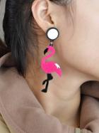 Romwe Hotpink Large Flamingo Drop Earrings