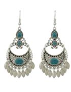 Romwe Green Drop Earrings Colorful