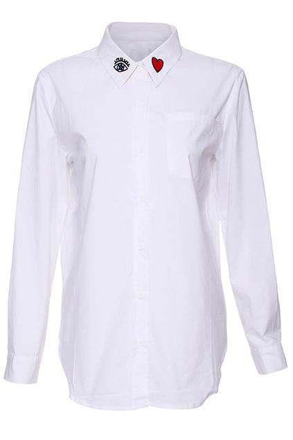 Romwe Eye & Heart Stitching Shirt