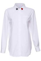 Romwe Eye & Heart Stitching Shirt