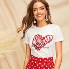 Romwe Round Neck Graphic Print Tee