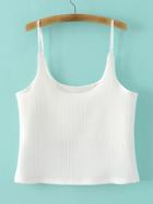Romwe White Adjustable Slim Tank Top