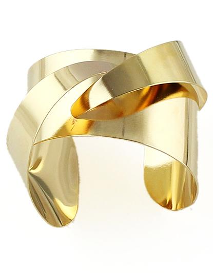 Romwe Gold Irregular Cuff Bracelet