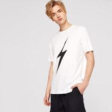 Romwe Guys Lightning Print Top
