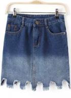 Romwe Ombre Asymmetrical Denim Skirt