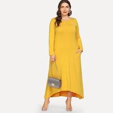 Romwe Plus Asymmetrical Solid Dress