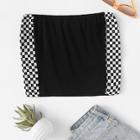 Romwe Plaid Patchwork Top