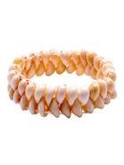 Romwe White Double Layer Cowrie Shell Bracelet