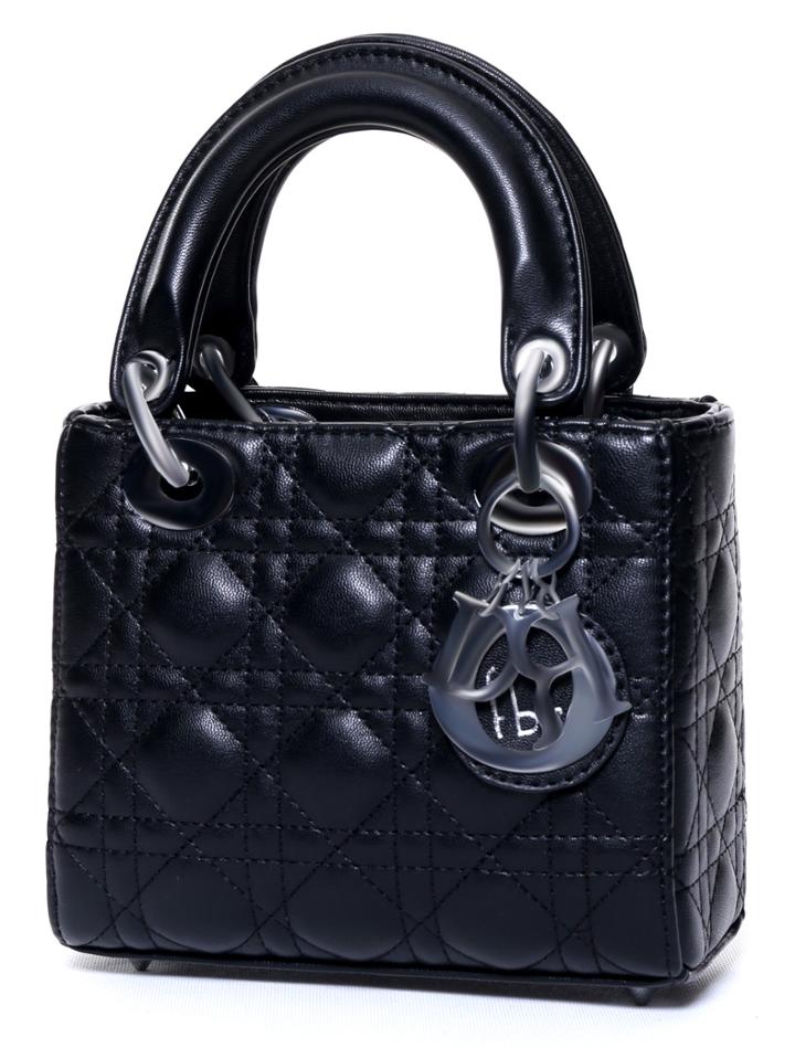 Romwe Black Diamond Pattern Pu Tote Bag