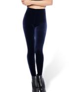 Romwe Navy Elastic Waist Skinny Leggings