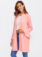 Romwe Pearl Beading Bell Cuff Coat