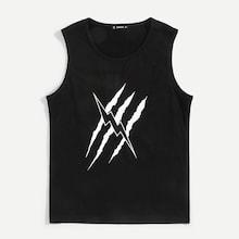 Romwe Guys Claw Mark Lightning Print Tee