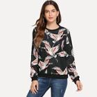 Romwe Allover Bird Print Sweatshirt