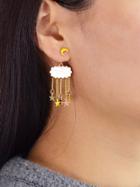 Romwe Yellow Lovely Star Tassel Earrings