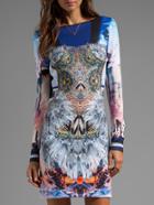 Romwe Long Sleeve Abstract Print Tight Dress