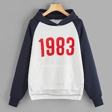 Romwe Letter Print Cut And Sew Kangaroo Pocket Hoodie