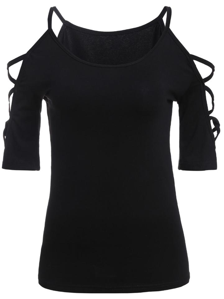 Romwe Off The Shoulder Slim Top