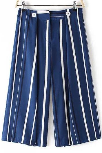 Romwe Vertical Striped Wide Leg Shorts