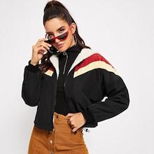 Romwe Zip Up Color Block Jacket