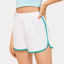 Romwe Binding Trim Dolphin Track Shorts