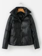 Romwe Oversized Collar Padded Coat