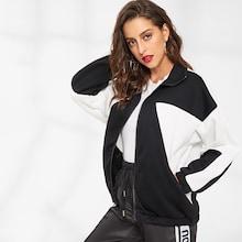 Romwe Colorblock Drop Shoulder Sweatshirt