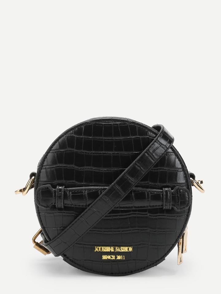 Romwe Zip Around Round Crossbody Bag