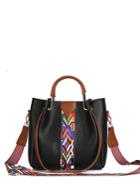 Romwe Aztec Tape Detail Bag With Wide Strap