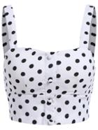 Romwe Spaghetti Strap Polka Dot White Cami Top