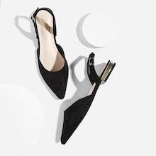 Romwe Solid Slingback Dorsay Flats