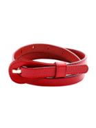 Romwe Red Simple Skinny Belt