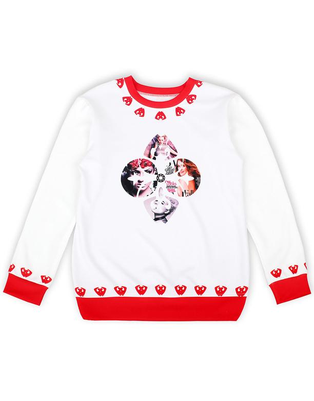 Romwe White Long Sleeve Beauty Print Sweatshirt