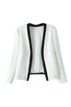 Romwe Color Block White Suits