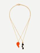 Romwe Heart & Bottle Pendant Chain Necklace 2pcs