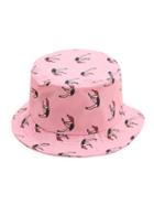 Romwe Pink Print Wide Brim Hat