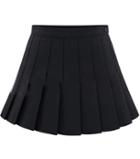 Romwe Button Pleated Black Skirt