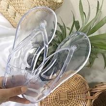 Romwe Plain Clear Flip Flops